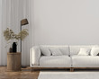 © J.Zhuk - Ethnic style living room with white sofa