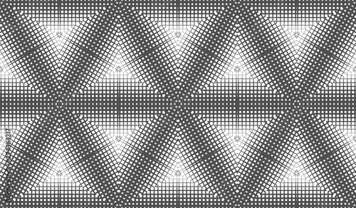 Abstract seamless geometric pattern. A fading array of many shapes.