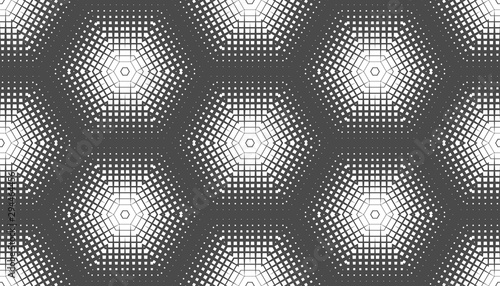 Abstract seamless geometric pattern. A fading array of many shapes.