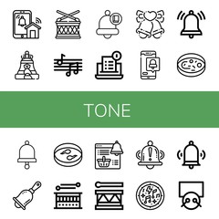 Canvas Print - Set of tone icons such as Notification, Bell, Drum, Musical notes, Bells, Sample, Handbell, Drums , tone