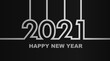 © visart - Year 2021 - simple greeting card, invitation, flyer, poster or design element - silver-metal-gray outline - vector