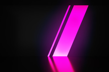 Poster - abstract interior with purple neon