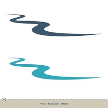 Creek Line Vector Logo Template Illustration Design. Vector EPS 10.