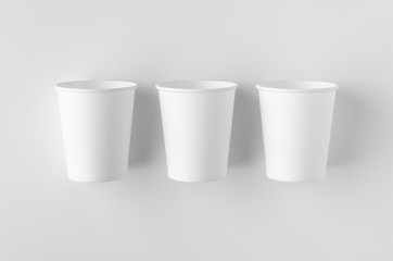 Wall Mural - Top view of a 8 oz. white coffee paper cup mockup without lid.