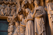 Detail Of The Statues Of Metz Cathedral In France