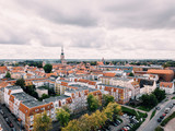 Fototapeta Miasto - Ryck und Museumshafen Greifswald aus der Luft