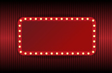 Festival Or Show Poster, Invitation Concert Banner Vector Stock Illustration. A Theater Stage With A Red Curtain.