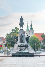 The Grunwald Monument After Renovation At Matejko Square In Krakow.
