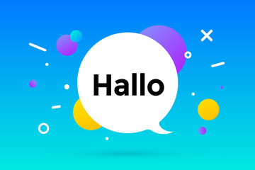 Canvas Print - hallo. banner, speech bubble, poster and sticker concept