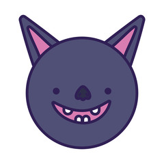 Sticker - bat face cartoon icon design