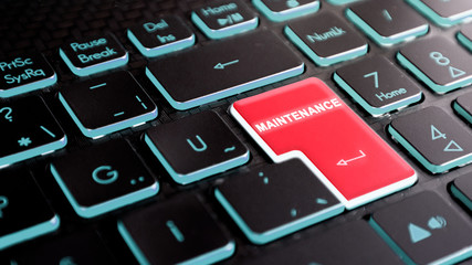 maintenance text on keyboard enter key