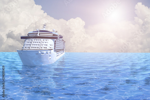 Concept art of cruise ship model, render 3D