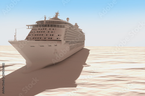 Concept art of cruise ship model, render 3D