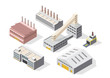 © syafak - icon set of isometric industrial or factory building