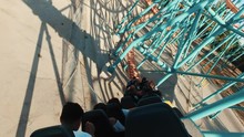 Roller Coasters At Six Flags In California, First Person View, Lots Of Fun And Adrenalin, Extreme Riding, Laughing And Screaming Of Excitement