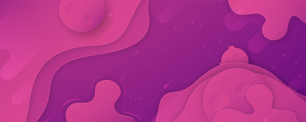 Wall Mural - Modern abstract gradient background in liquid and fluid style. Trend creation of the world. 3D illustration template design in concept of space in the galaxy of the universe.