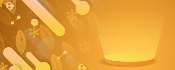 Wall Mural - Abstract background for autumn season. Template design in long banner style with new trend of gradient. Vector illustration for cover, discount promotion, advertisement.