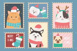 Fototapeta Pokój dzieciecy - collection celebration happy christmas stamps