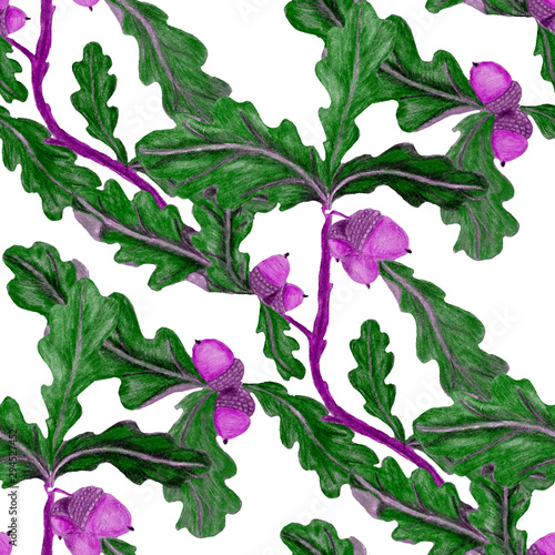 Creative seamless pattern with autumn leaves. Fashion print