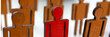 Male red plastic toy businessman silhouette wooden crowd figure background closeup. Manipulate work recruitment transfer labour inspectorate experience exchange man worker subordination human concept