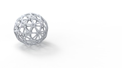 Wall Mural - 3d rendering of a complex shaped sphere ball isolated in white background