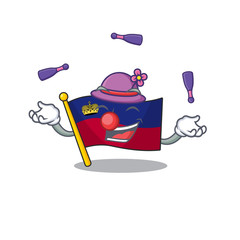 Sticker - Juggling flag liechtenstein in the cartoon shape