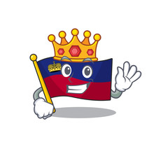 Canvas Print - King flag liechtenstein in the cartoon shape