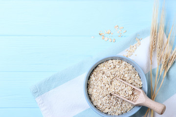 oatmeal on the table top view.