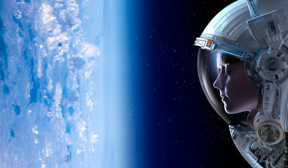 Wall Mural - Exploring outer space. Mixed media