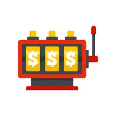 Sticker - Fortune slot machine icon. Flat illustration of fortune slot machine vector icon for web design