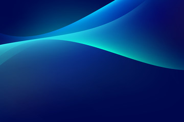 Wall Mural - abstract light blue green curve graphic on dark background, copy space composition.