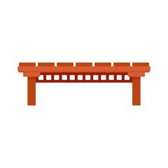 Poster - Wood river bridge icon. Flat illustration of wood river bridge vector icon for web design