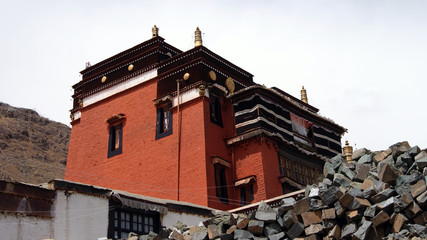 Wall Mural - types of Buddhist temples in tibet in the Himalayas