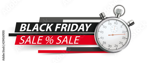 Fotomural Black Friday Stopwatch Paper Lines Header