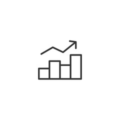 Poster - Growth graph line icon in simple design on a white background