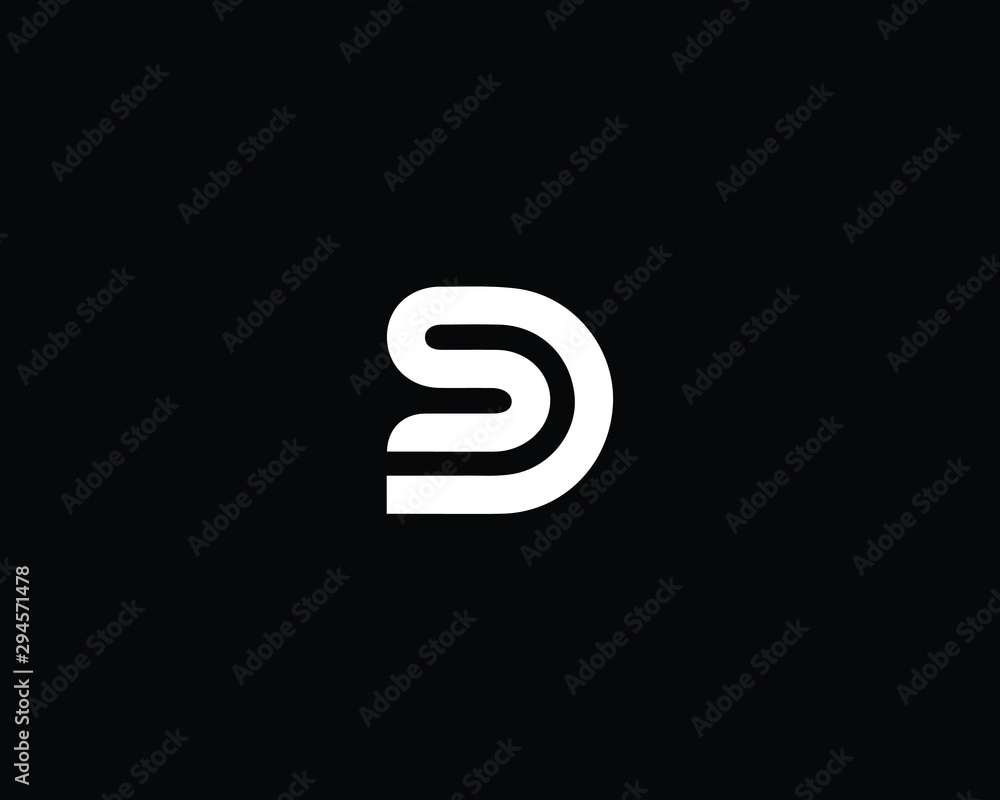 Creative Professional Trendy Letter SD DS Logo Design in Black and ...