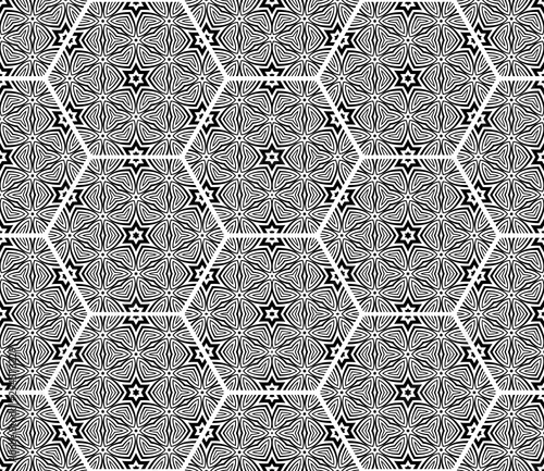 Seamless hexagons pattern. Abstract geometric texture.