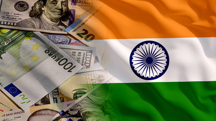 Poster - Waving Money and India Flag