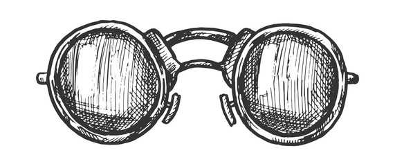 Wall Mural - glasses round form lenses accessory ink vector. men sun protection glasses. fashionable sunglasses w
