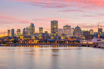 Wall Mural - Downtown Montreal skyline at sunset