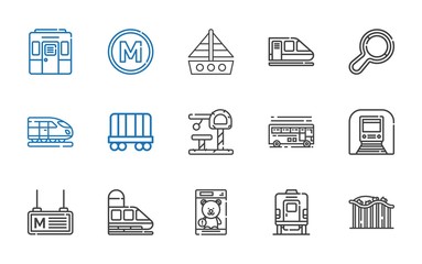 Wall Mural - train icons set