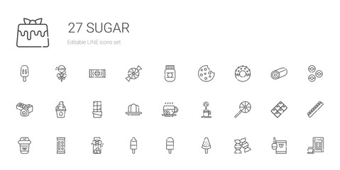 Sticker - sugar icons set