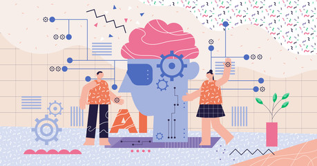 Artificial intelligence modern abstract concept vector illustration