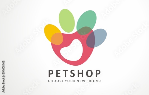 Pet Shop Sign Logo Advertising Dog Vector Design Hearth Dog