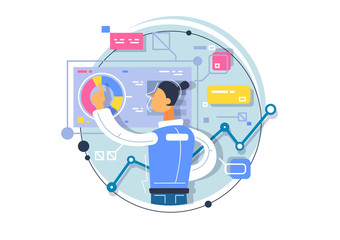 Business analytics, training of business processes. Application development in augmented reality.
