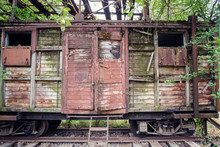 Old Abandoned Wooden Carriage