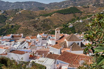 Wall Mural - Top view of typical village streets in southern Andalucia, Frigiliana town