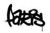 Fototapeta Młodzieżowe - graffiti Paris word sprayed in black over white