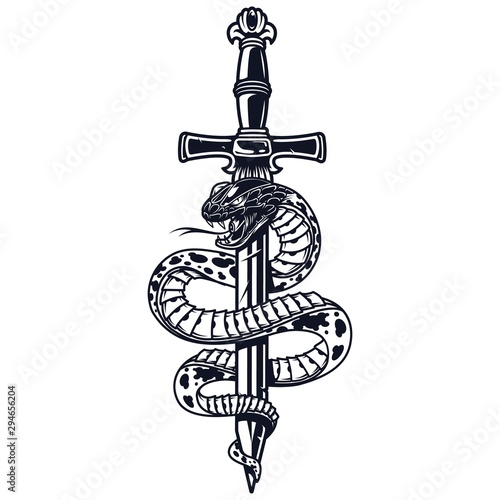 Vintage tattoo monochrome concept