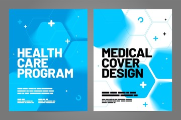 Canvas Print - Template design with abstract background for medical layout. Vector design A4 size for poster, flyer or cover.